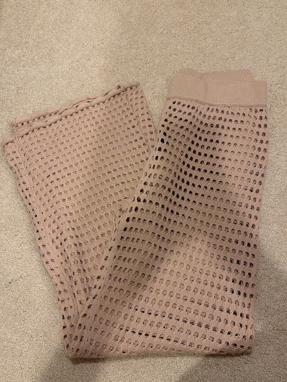 Lulu's Beige Open-Knit Cotton pants